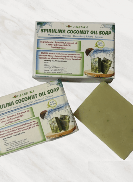 Handcrafted Spirulina Coconut Oil Soap for Natural Radiance and Moisturizing Care